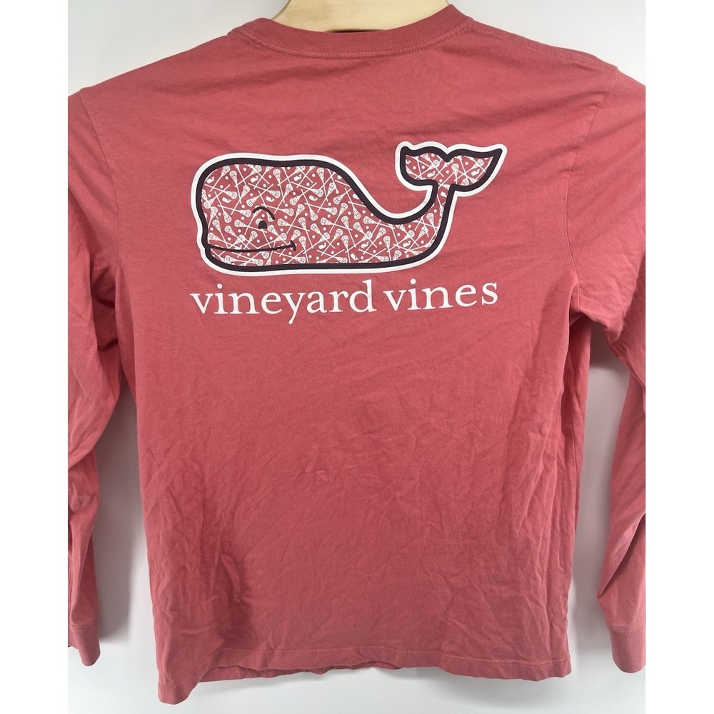 Vineyard Vines  Long Sleeve Pocket Tee Pink Men's Size Medium Lacrosse Whale